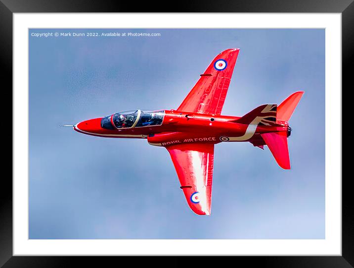A Red Arrow Display Aircraft Framed Mounted Print by Mark Dunn