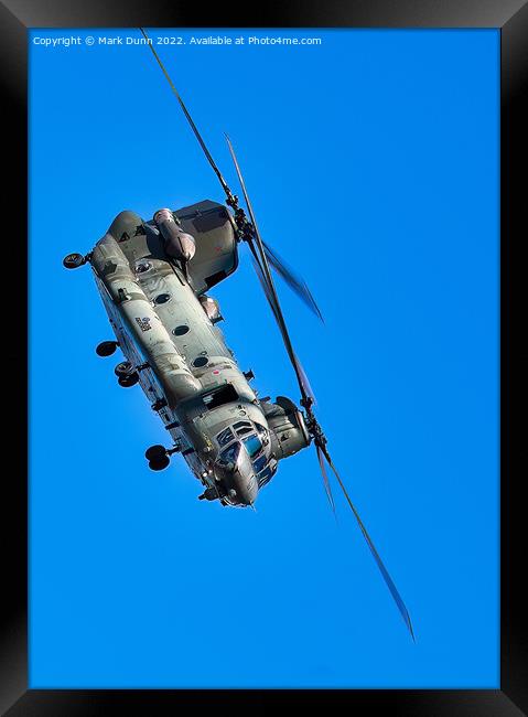 RAF Chinook Helicopter Framed Print by Mark Dunn