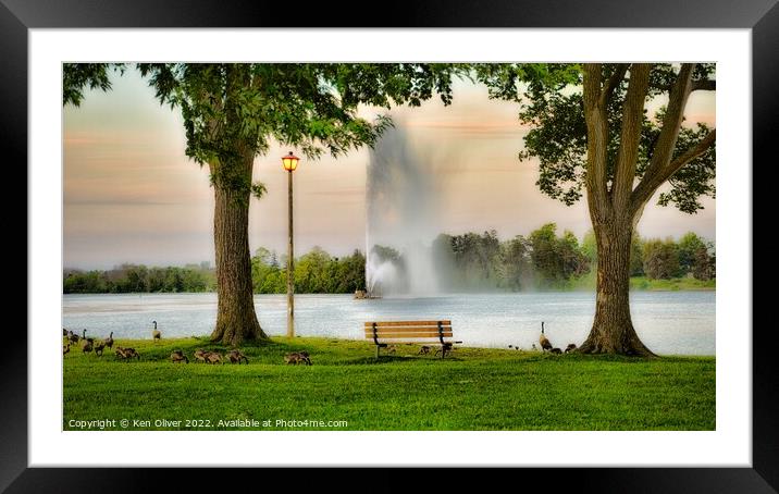 Serene Reflections Framed Mounted Print by Ken Oliver