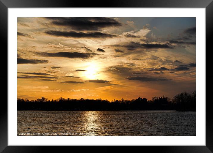 "Whispers of Autumn: A Mesmerizing Sunset over Che Framed Mounted Print by Ken Oliver