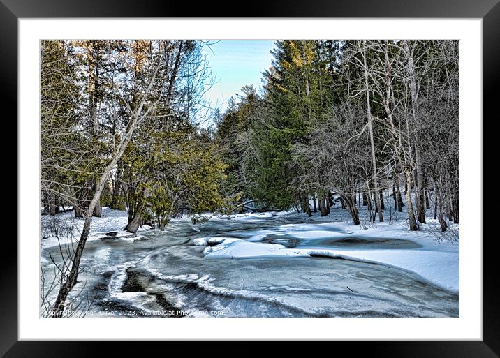A Glimpse of Frozen Serenity Framed Mounted Print by Ken Oliver