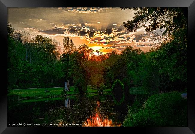 Enchanting Sunset Serenade Framed Print by Ken Oliver