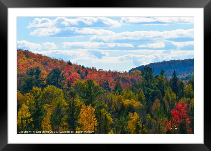 Autumn Peak Framed Mounted Print by Ken Oliver