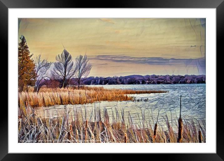 Lakeside Marsh Framed Mounted Print by Ken Oliver