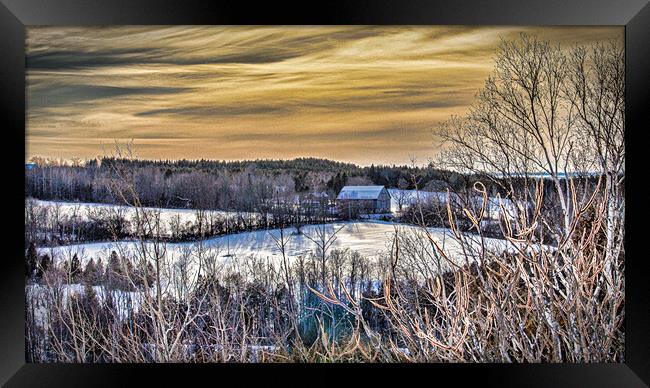 Winter Farmland Framed Print by Ken Oliver