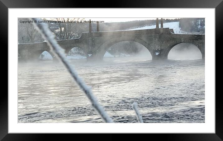 Wades bridge, over the River Tay Aberfeldy Scotlan Framed Mounted Print by Sandy Young