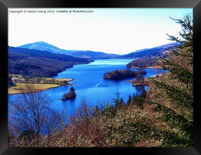 Queens View Pitlochry | Loch Tummel and The Schiehallion Framed Print by Sandy Young