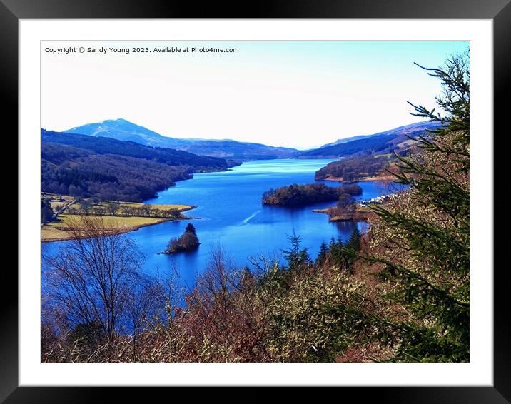 Queens View Pitlochry | Loch Tummel and The Schiehallion Framed Mounted Print by Sandy Young