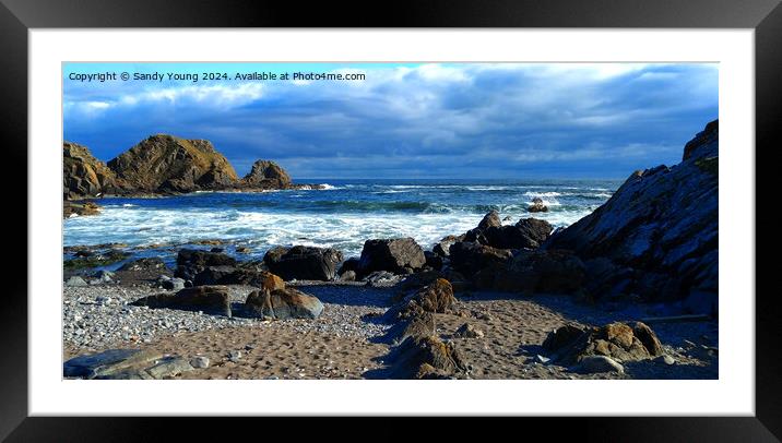 Tarlair MacDuff's coastal landscape. Scotland Framed Mounted Print by Sandy Young