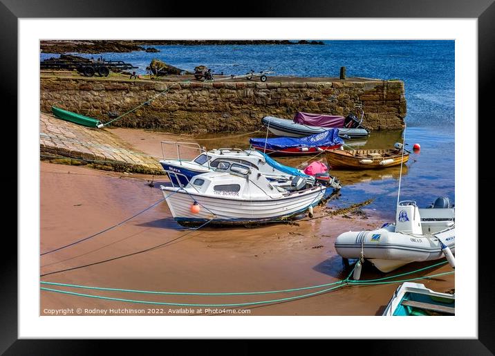 Tranquil Boats in Sheltered Harbour Framed Mounted Print by Rodney Hutchinson