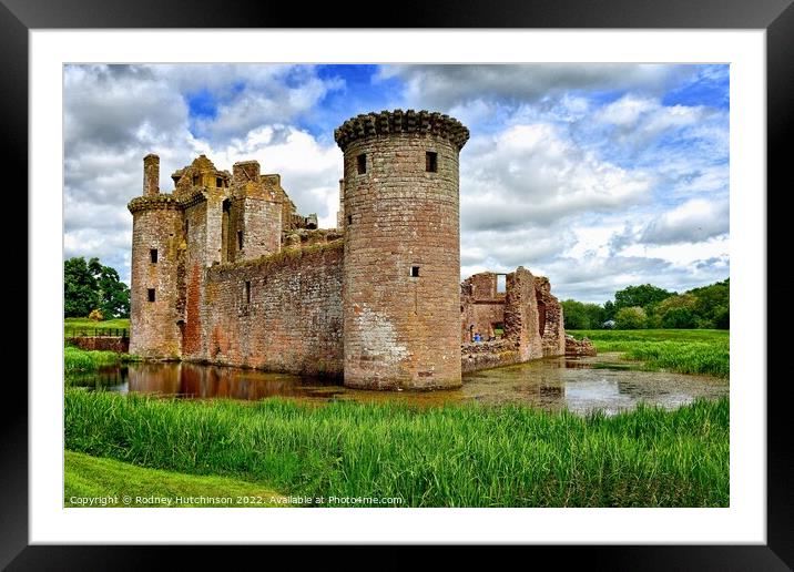 The Triangular Wonder of Caerlaverock Castle Framed Mounted Print by Rodney Hutchinson