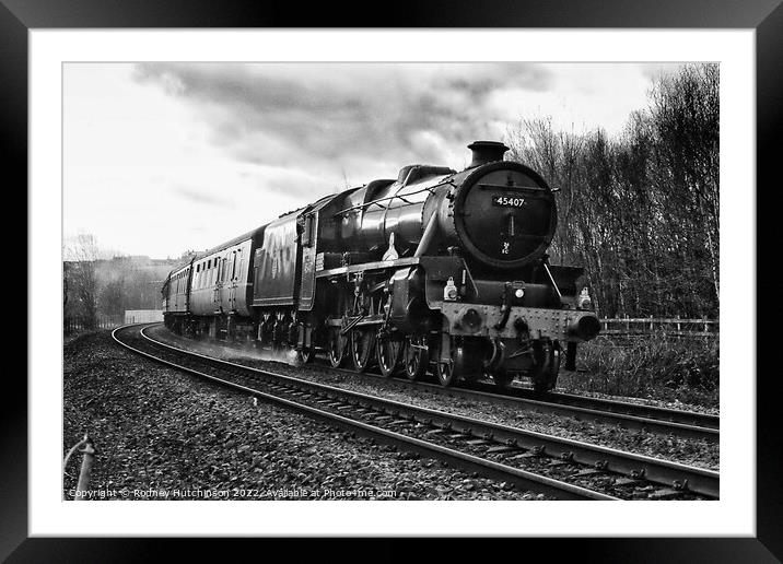 Majestic steam locomotive passing by Framed Mounted Print by Rodney Hutchinson