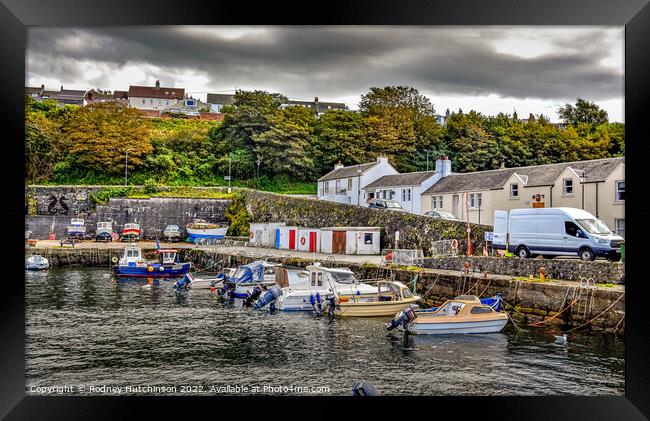 Serenity at Dunure Harbour Framed Print by Rodney Hutchinson