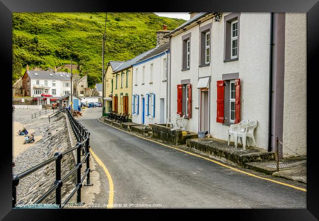 Tranquil Llangrannog Bay Framed Print by Rodney Hutchinson