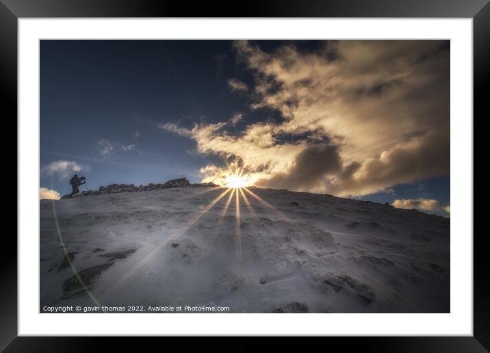 winter flare sunset  Framed Mounted Print by gavin thomas