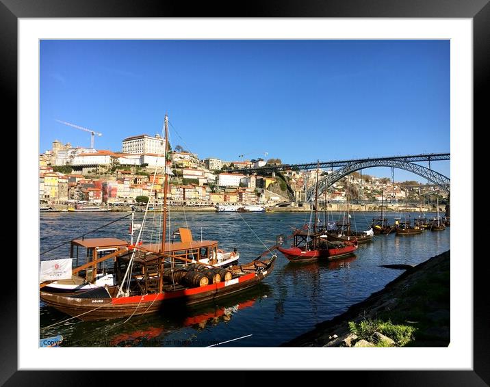River Douro Porto, Rabelo traditional boats to tra Framed Mounted Print by Joyce Hird