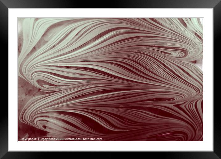 Ebru marbling effect surface pattern design for print Framed Mounted Print by Turgay Koca