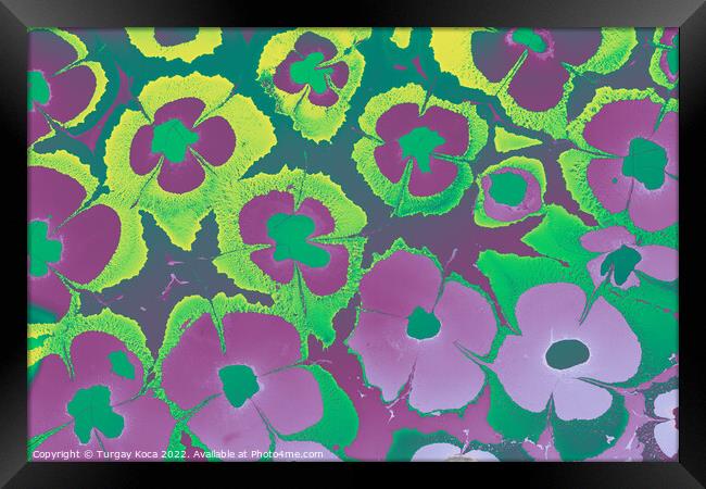 Ebru marbling effect surface pattern design for print Framed Print by Turgay Koca
