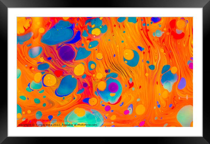 Abstract marbling art patterns  as colorful background Framed Mounted Print by Turgay Koca