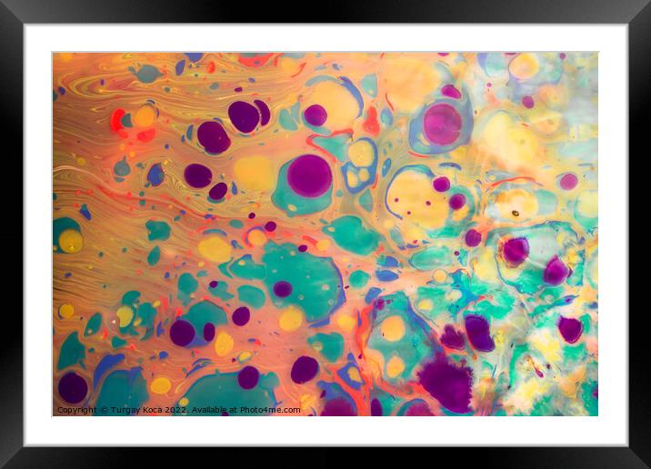 Abstract marbling art patterns  as colorful background Framed Mounted Print by Turgay Koca