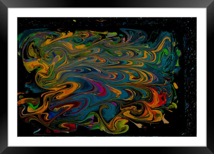 Abstract grunge art background texture with colorf Framed Mounted Print by Turgay Koca