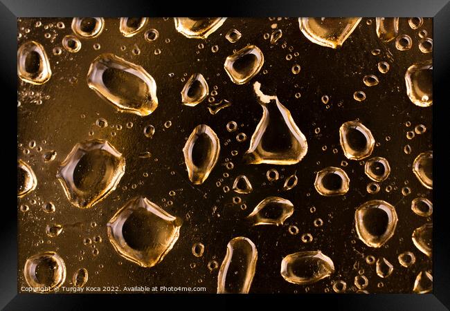 Background covered with water drops in  close-up Framed Print by Turgay Koca