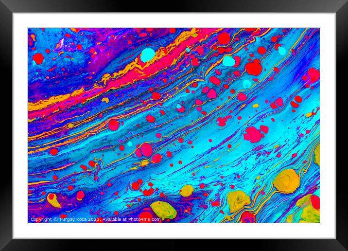 Abstract marbling art patterns as colorful background Framed Mounted Print by Turgay Koca