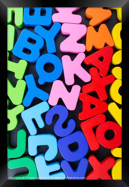 Colorful Letters made of wood  Framed Print by Turgay Koca