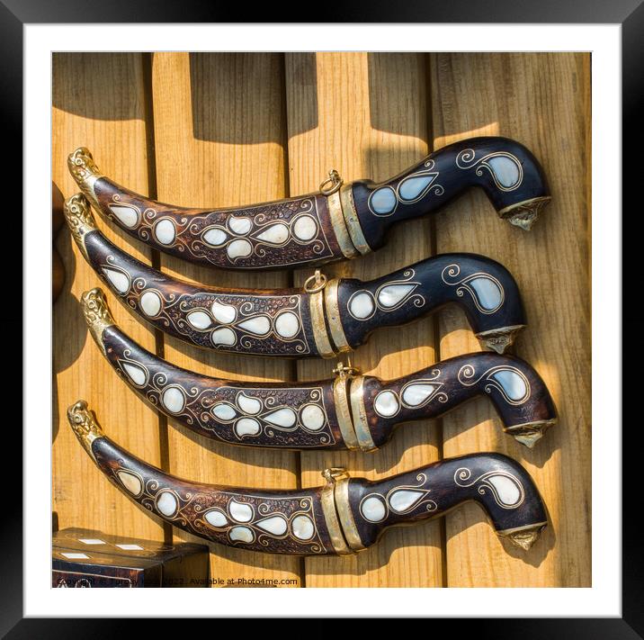 Turkish style daggers with mother of pearl inlays Framed Mounted Print by Turgay Koca