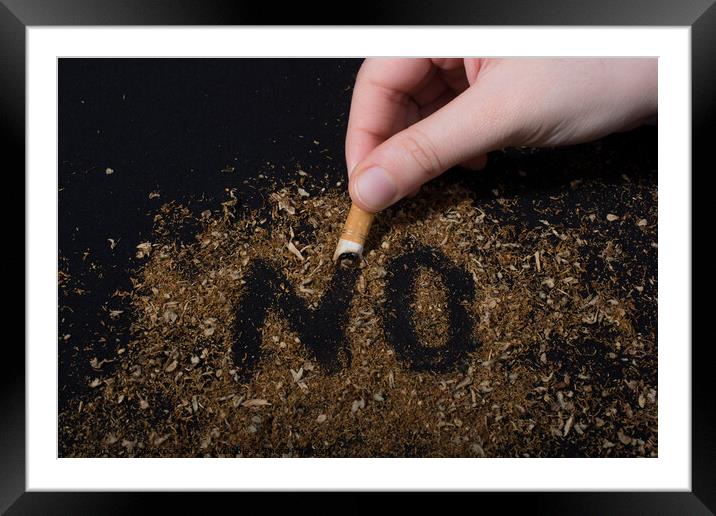  No Tobacco Day poster for say no smoking concept Framed Mounted Print by Turgay Koca