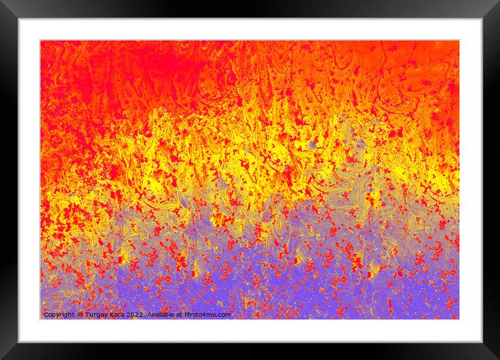 Abstract grunge art background texture with colorful paint splas Framed Mounted Print by Turgay Koca