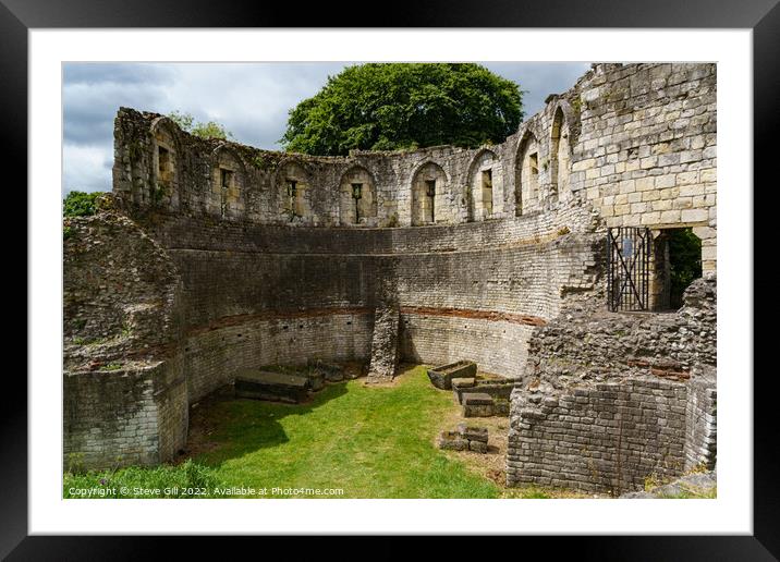 Multangular Tower Roman Fortress remains in York.  Framed Mounted Print by Steve Gill