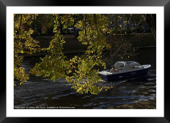 Tourists Enjoying a Boat Ride on the River Ouse in York. Framed Mounted Print by Steve Gill