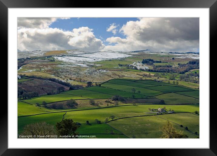 Spectacular View Across a Valley in Nidderdale, North Yorkshire. Framed Mounted Print by Steve Gill