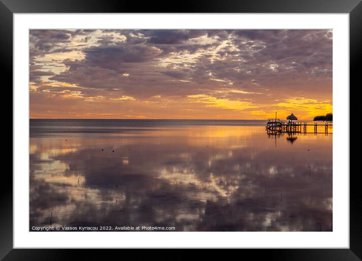 Florida Sunset Framed Mounted Print by Vassos Kyriacou