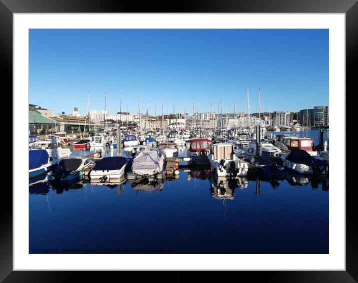 Sutton Harbour Marina, Plymouth Framed Mounted Print by Deborah Watson