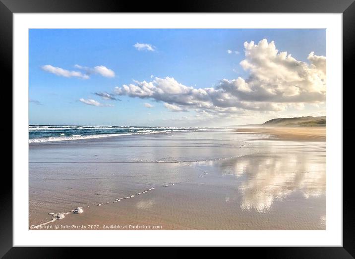 Reflections on the Beach Noosa North shore Queensl Framed Mounted Print by Julie Gresty