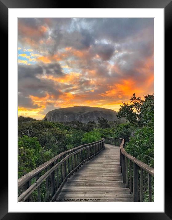 Stormy Sunset over Mount Coolum Framed Mounted Print by Julie Gresty
