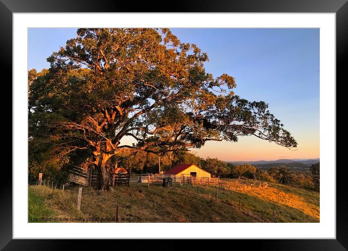 Old Barn at Sunset Framed Mounted Print by Julie Gresty