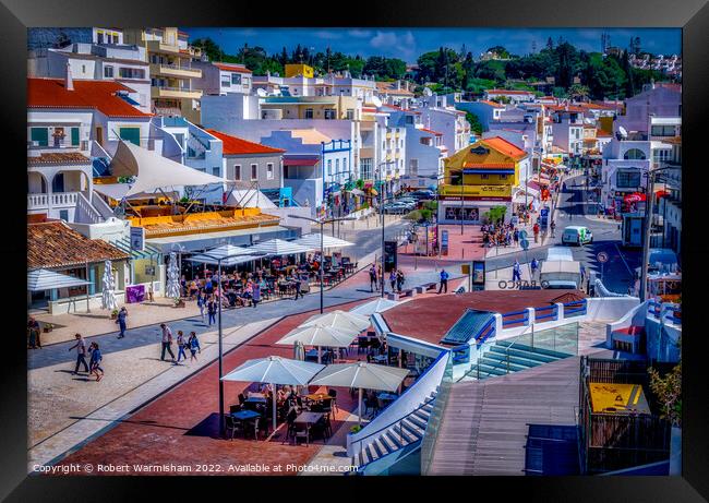 Vibrant Carvoeiro Town Square Framed Print by RJW Images