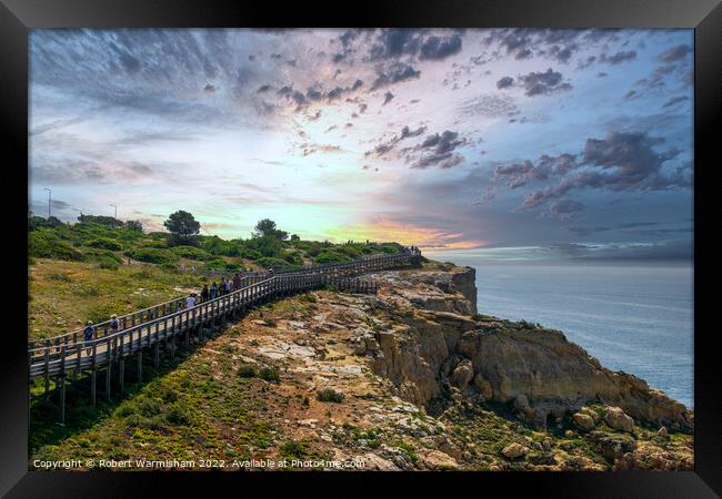 Sunset Walk on Carvoeiro Clifftop Framed Print by RJW Images