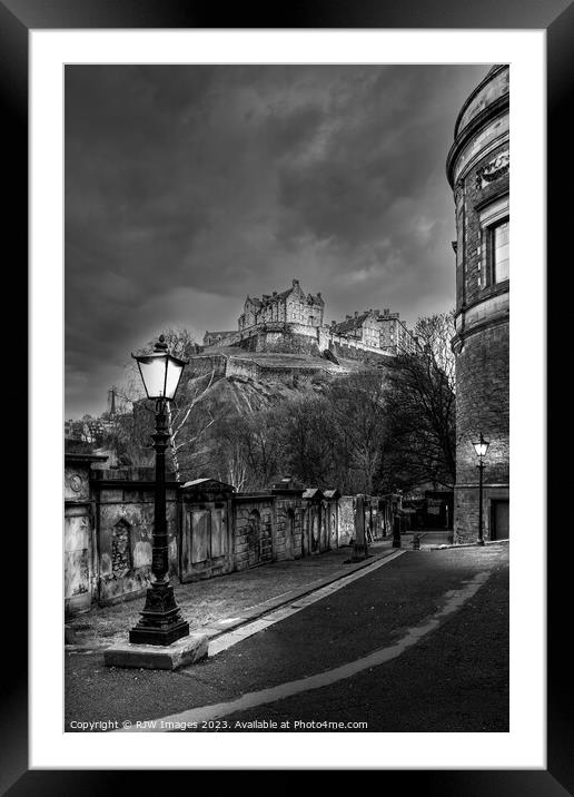 Edinburgh Castle from St Cuthberts Framed Mounted Print by RJW Images