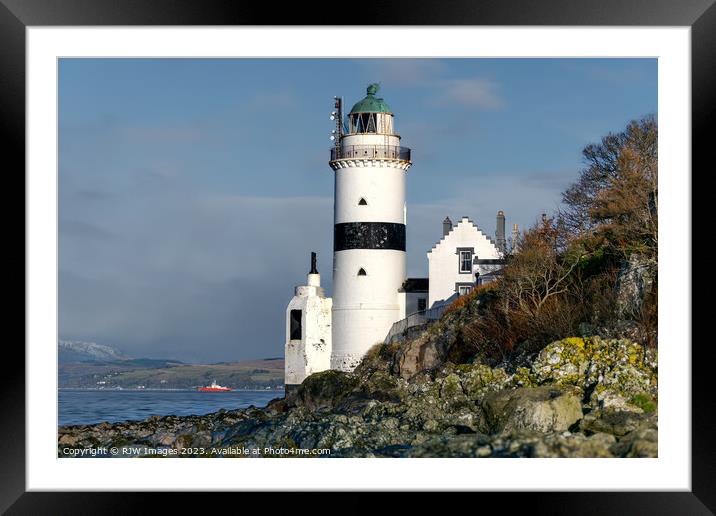 Majestic Cloch Lighthouse on River Clyde Framed Mounted Print by RJW Images