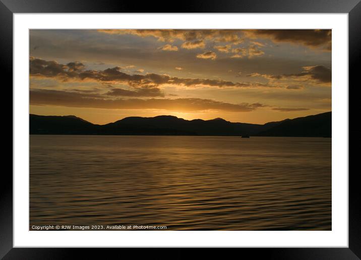 Golden Sunset over Argyll Framed Mounted Print by RJW Images