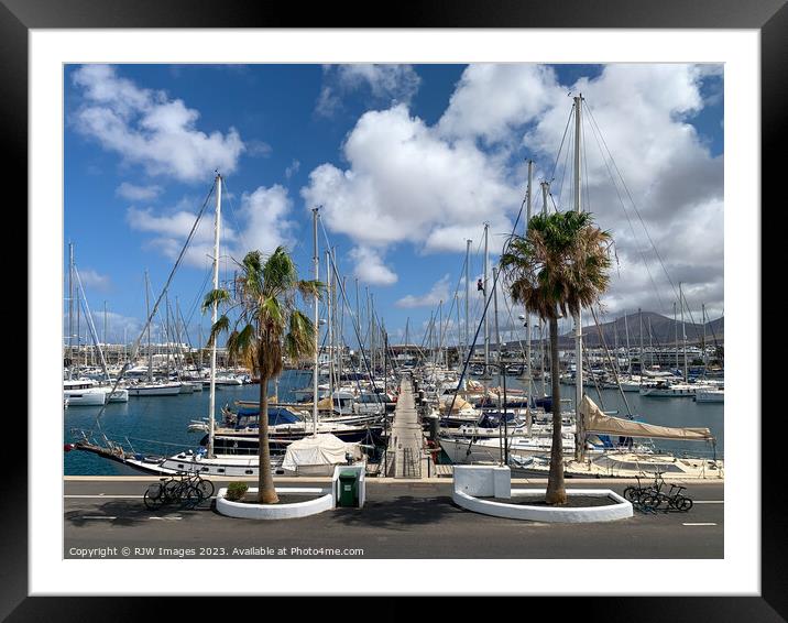 Lanzarote Playa Blanca Rubicon Marina Framed Mounted Print by RJW Images