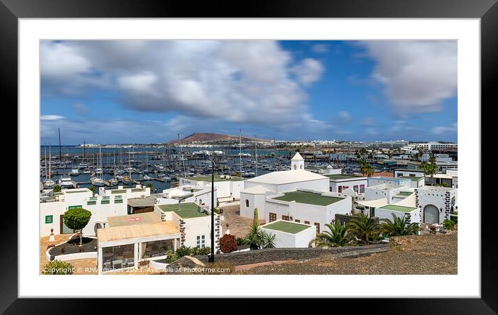 Lanzarote and Playa Blanca Marina from Above Framed Mounted Print by RJW Images