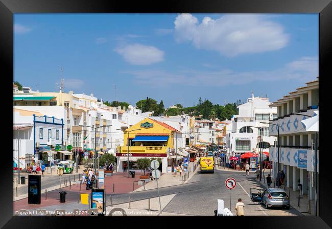 Vibrant Carvoeiro Town Square Algarve Framed Print by RJW Images