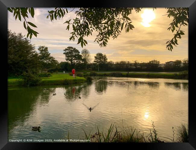 Sand Le Mere Duck Pond Framed Print by RJW Images