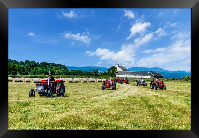 Vintage Tractors in the Scottish Landscape Framed Print by RJW Images