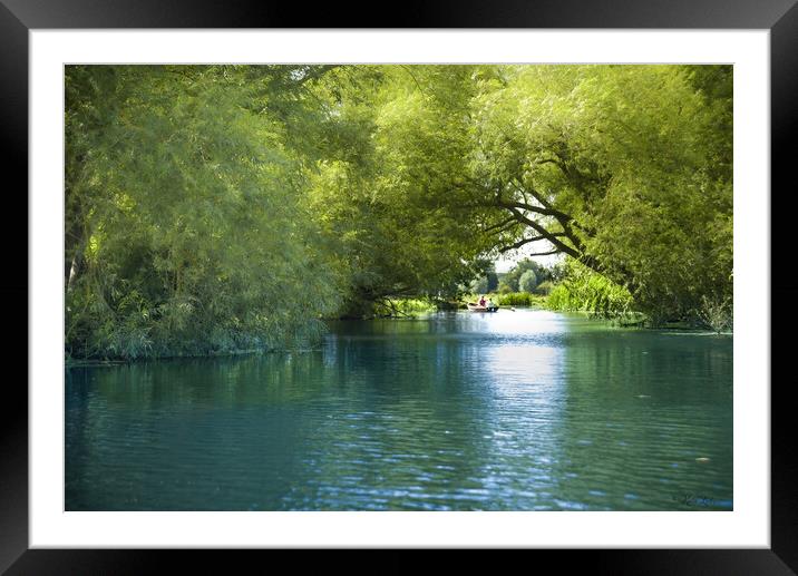 Rowing Boat on Stour Framed Mounted Print by Kate Lake
